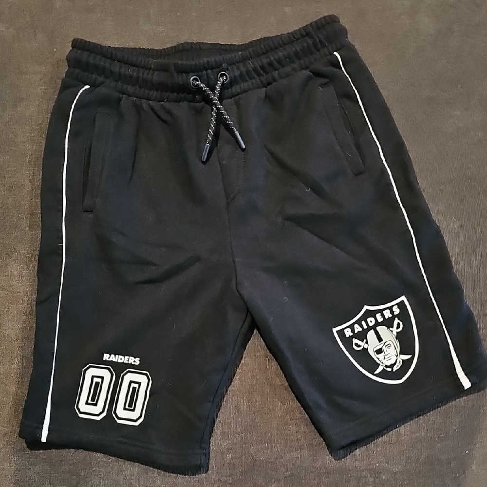 B1G1! RAIDERS NFL Boys Athletic Shorts with Drawstring Waistband